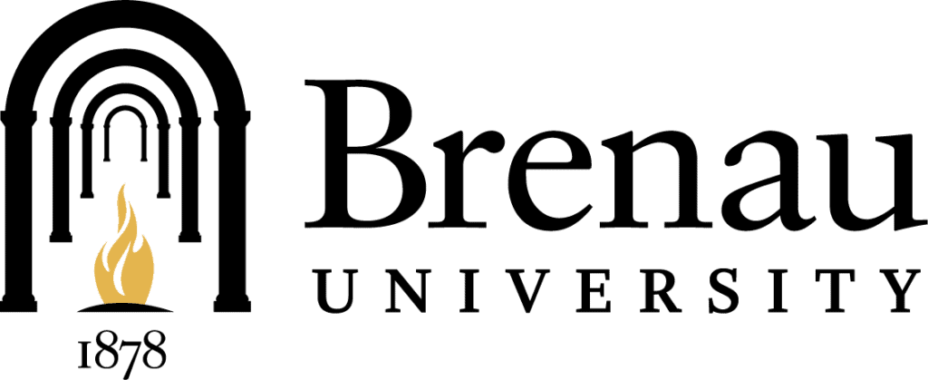 Brenau University logo, full color, wide