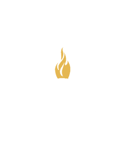 Brenau University logo, white, for dark backgrounds
